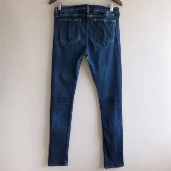 Rag & Bone Comfy Mid Rise Casual Skinny Leg Fit Denim Jeans Pants Blue - Picture 4 of 12